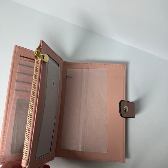 Blush Pink Tri-Fold Wallet with Zip Coin Pocket & Card Organizer - Picture 5 of 9